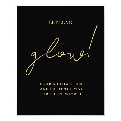 Gold Bold Handritten Script Let Love Glow Wedding  Photo Print