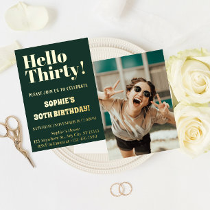 Gold Bold Typography Modern 30th Birthday Party  Foil Invitation