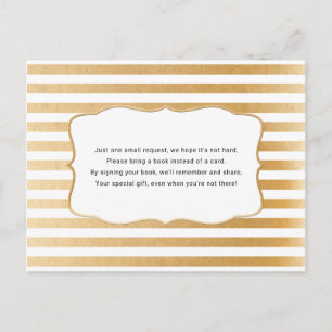 Gold book request card for neutral baby shower