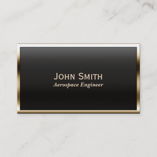 Gold Border Aerospace Engineer Business Card