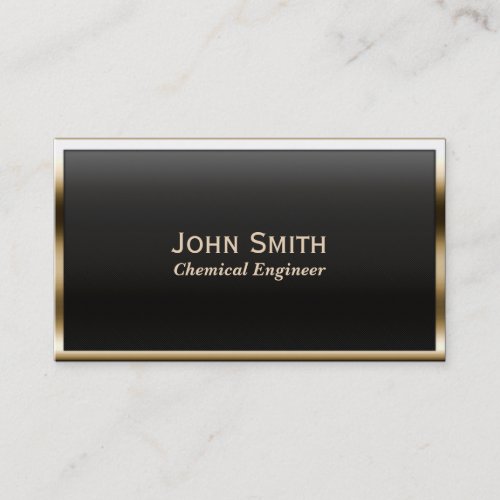 Gold Border Chemical Engineer Business Card
