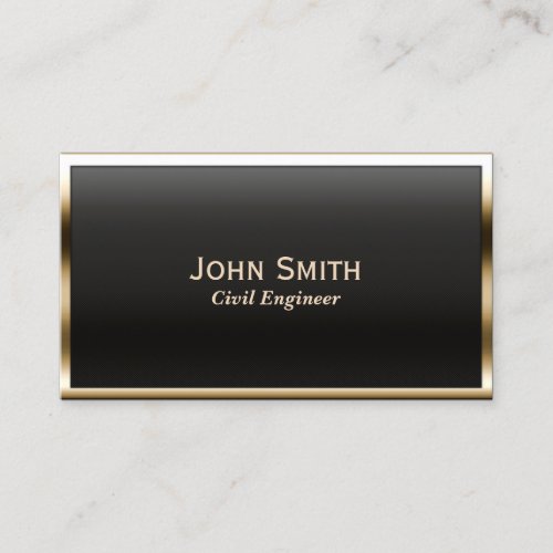 Gold Border Civil Engineer Business Card