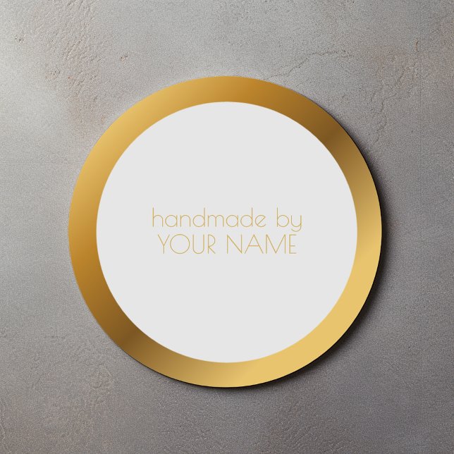Gold border classic round sticker (Creator Uploaded)