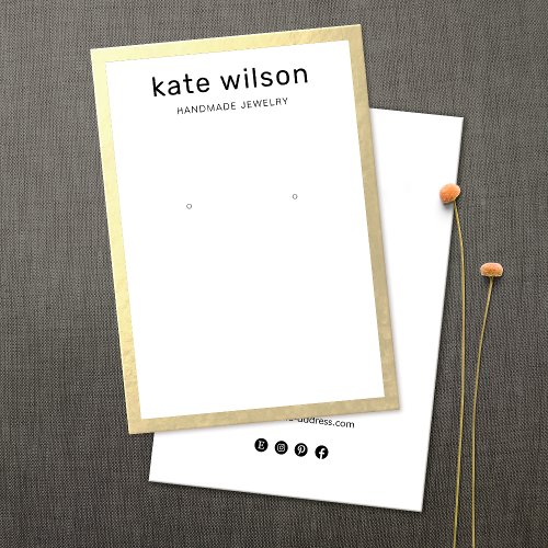 Gold Border Earring Display Card