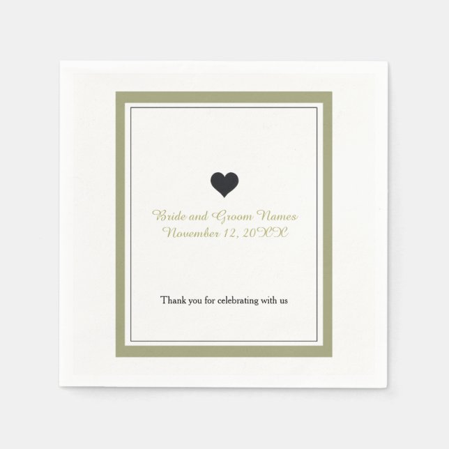 Gold Border Elegance Paper Napkins (Front)