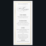Gold Border Elegant Wedding Menu Card<br><div class="desc">Elegant Wedding Menu, flat card with editable title and text. Gold border gives it a touch of glam. Customize for any purpose like programs or wine lists etc. (Type in all capitals, and add a space between letters, and double space words for this "look"). Matching items available in my store....</div>