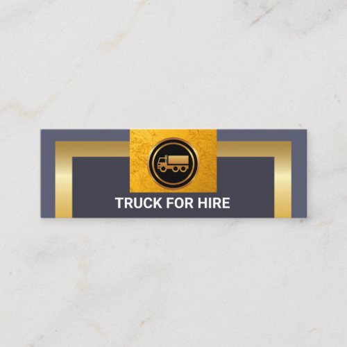 Gold Border Frame Stylish Tab Truck For Hire Mini Business Card