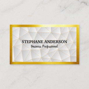 Gold Border   Geometric Modern Business Card