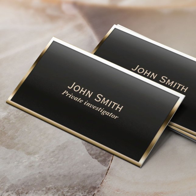 Gold Border Investigator Business Card (Creator Uploaded)