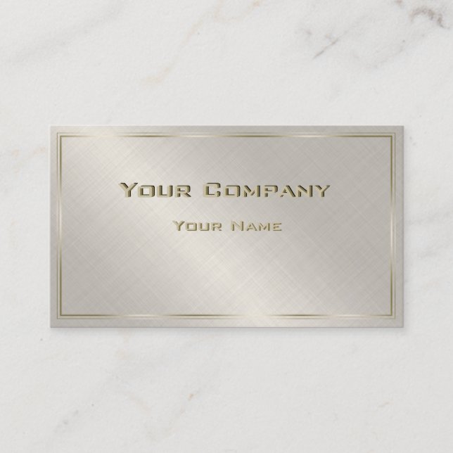 Gold Border Minimal Corporate  Business Card (Front)