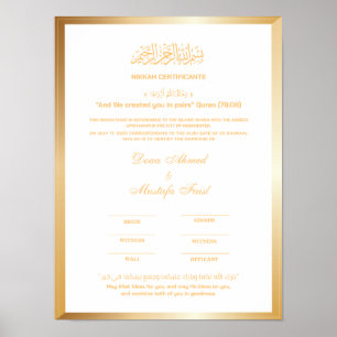Gold border nikahnama poster