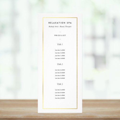 Gold Border on White  Modern Rack Card