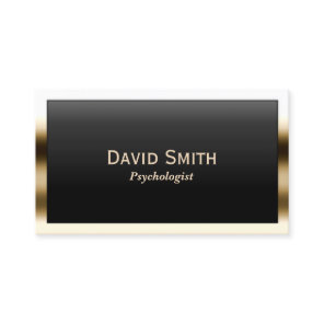 Gold Border Psychologist Business Card