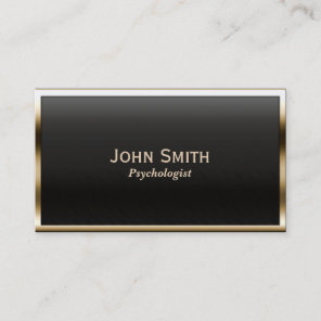 Gold Border Psychologist Business Card