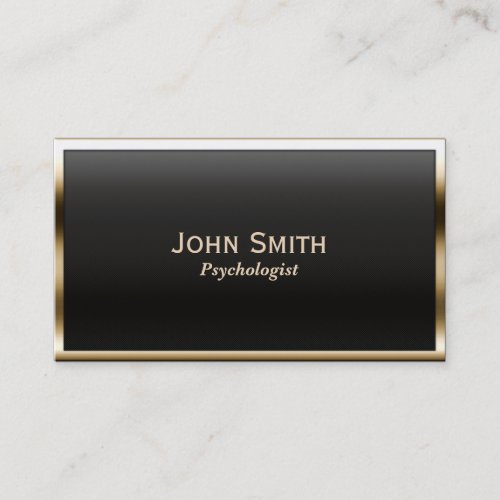 Gold Border Psychologist Business Card