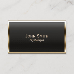 Gold Border Psychologist Business Card