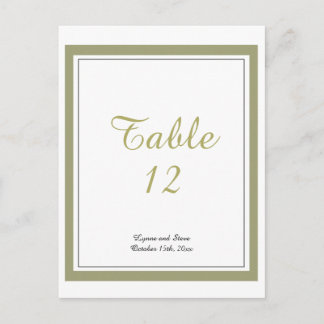 Gold Border Table Number Card
