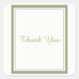 Gold Border Thank You Square Sticker
