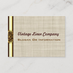 Gold Border Vintage Linen Business Cards
