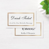 Gold Bordered White Drink Ticket Insert Cards (Desk)