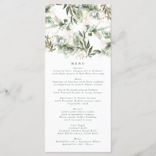 Gold Botanical Eucalyptus Elegant Green Pampas Menu