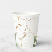 Gold Botanical Eucalyptus Elegant Greenery Moss Paper Cups | Zazzle