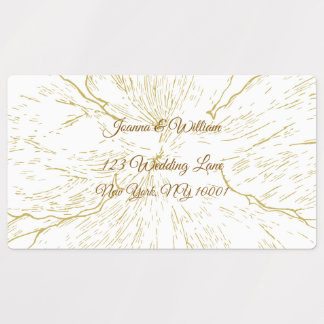 ​Gold Botanical Floral Wedding Shipping Label