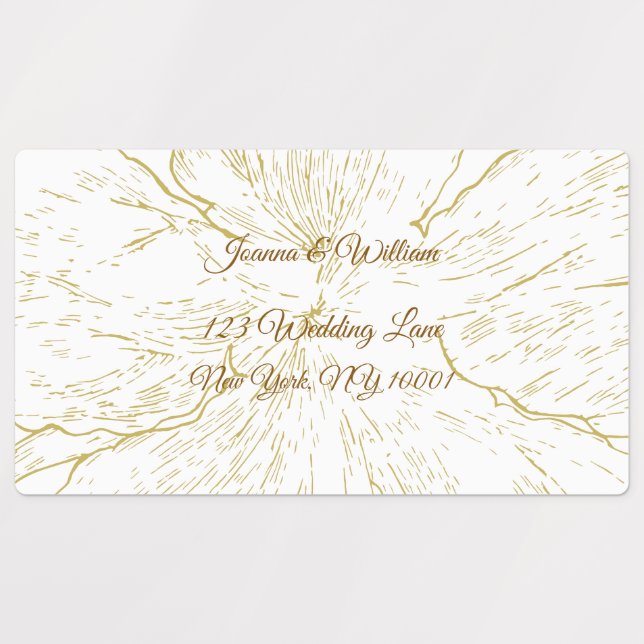 ​Gold Botanical Floral Wedding Shipping Label (Design 1)
