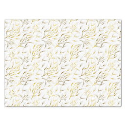 Gold Botanical Flowing Branches  Tissue Paper