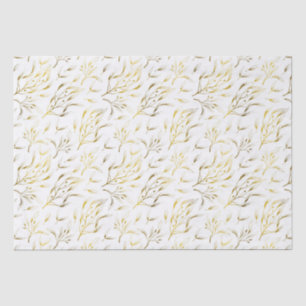 Gold Botanical Flowing Branches Tissue Paper