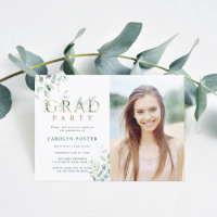 Gold Botanical Letter Graduation Party Photo