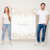 Gold botanical personalized name and monogram