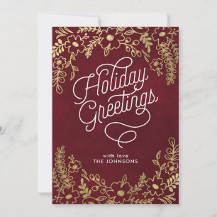 Gold Botanicals Holiday Greetings Card