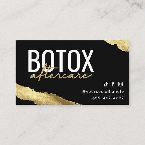 Gold Botox Aftercare Card