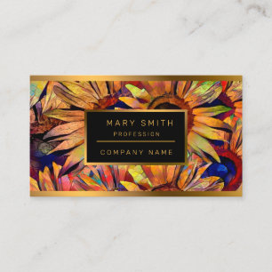Gold Bouquet Sunflowers Collection Business Card