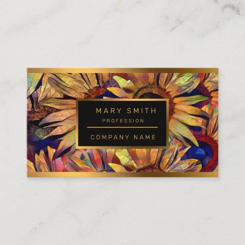 Gold Bouquet Sunflowers Collection Business Card