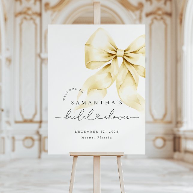 Gold Bow Bridal Shower Welcome Sign (Creator Uploaded)