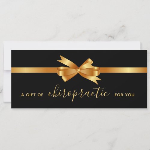 Gold Bow Gift Of Chiropractic Gift Certificate