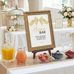 Gold Bow Mimosa Bar Bridal Shower Sign