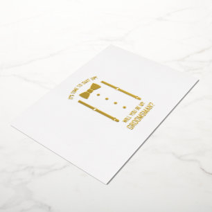 Gold Bow Tie Personalized Groomsman Proposal Foil Invitation