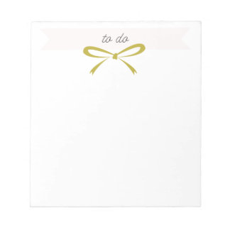 Gold Bow "To Do" Notepad