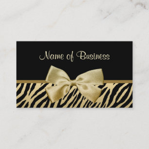 Gold Bow Zebra Boutique Business Card