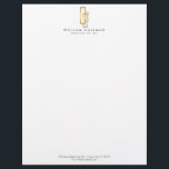 Gold Boxes Professionally Elegant Letterhead<br><div class="desc">Coordinates with the Gold Boxes Professionally Elegant Business Card Template by 1201AM. A trio of offset gold rectangular shapes creates an intriguing visual for your business or personal brand. © 1201AM CREATIVE</div>