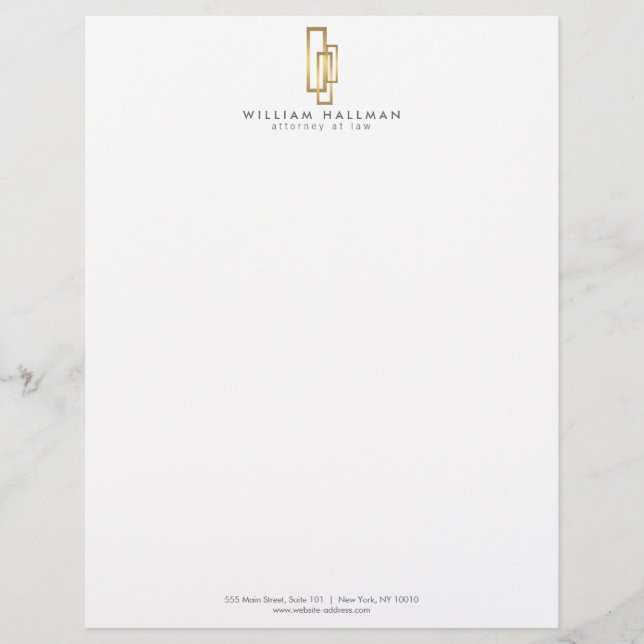 Gold Boxes Professionally Elegant Letterhead (Front)