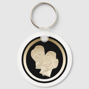 GOLD BOXING GLOVES KEYCHAIN
