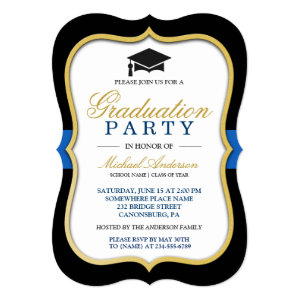 Gold Bracket Frame Modern 2018 Graduation Party Card