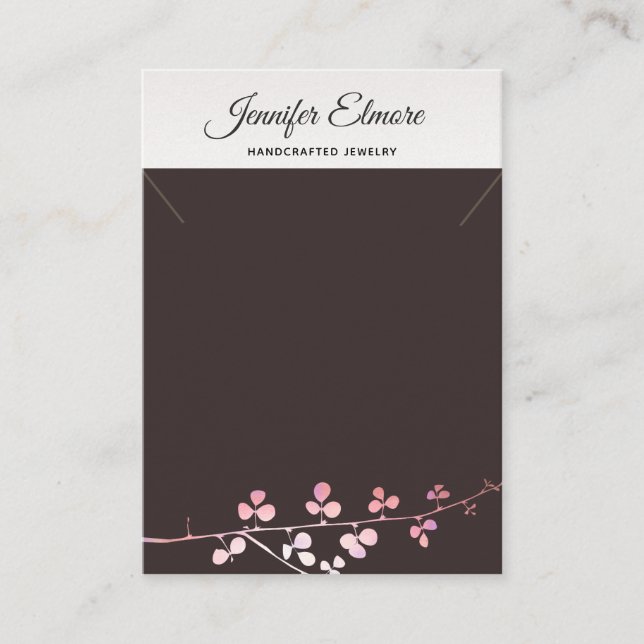 Gold Branch Necklace Bracelet Display Holder Enclosure Card (Front)