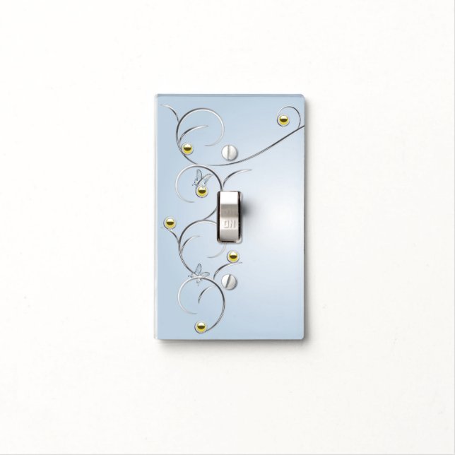 Gold Branches with Butterflies Blue Light Cover (In Situ)