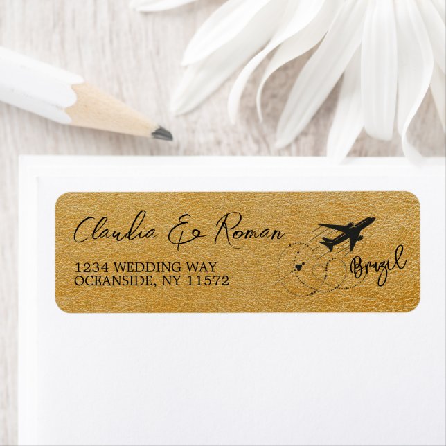 Gold Brazil Passport Label (Insitu)