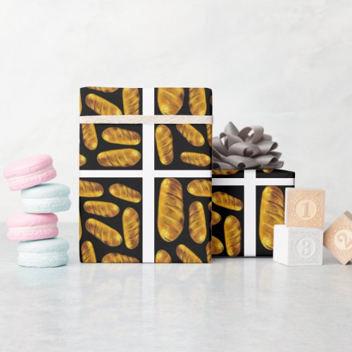 Gold bread pattern wrapping paper